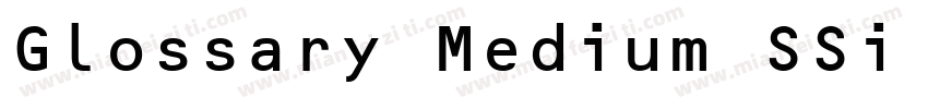 Glossary Medium SSi Medium Italic字体转换